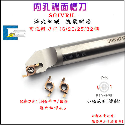 内径端面槽刀sgivr圆弧高速钢