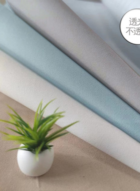 透光不透景 纯色 云丝纱 灰色咖色蓝色窗帘窗纱 定制 异形窗帘定