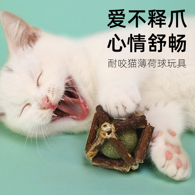 猫玩具木天蓼猫薄荷球磨牙棒耐咬