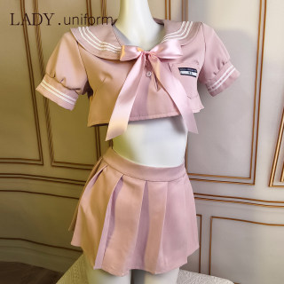 LADY学院风jk制服套装夏天纯欲高级感甜妹水手服女百褶短裙两件套