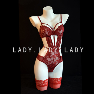 Lady性感蕾丝镂空小胸内衣透视兔脱情调趣味睡衣吊带连体衣女qqny