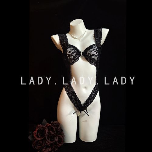 Lady内衣性感睡衣小胸蕾丝连体衣纯欲珍珠纯欲禁欲系趣情qqny女士