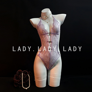 Lady性感御姐风辣妹斩男撩人镂空蕾丝挂脖连体衣内搭露背内衣女款