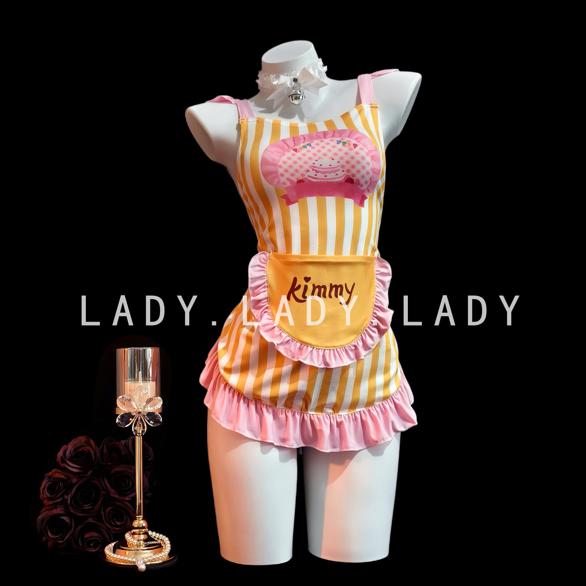 Lady甜美可爱小厨娘性感围裙女仆内衣制服套装露背情趣纯欲qqny