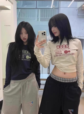 现货！韩国AEAE设计师品牌印花字母LOGO基础款长袖t恤女上衣潮流