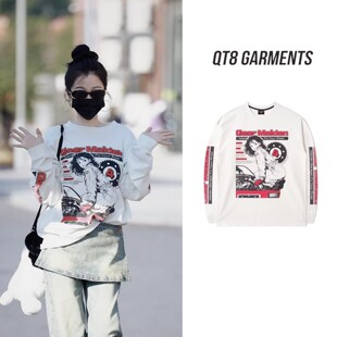 动漫少女宽松圆领长袖 26春 GARMENTS韩国代购 QT8 T恤女 虞书欣同款
