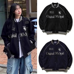 特价现货韩国1993STUDIO复古美式学院风撞色字母棒球服外套夹克女