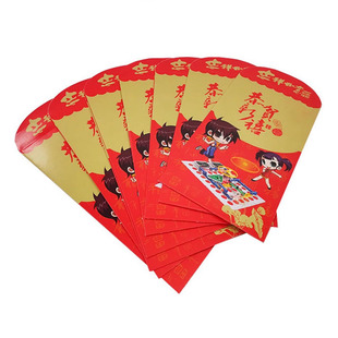 定制新年铜版纸红包袋特种纸烫金利是封中性可印制公司logo