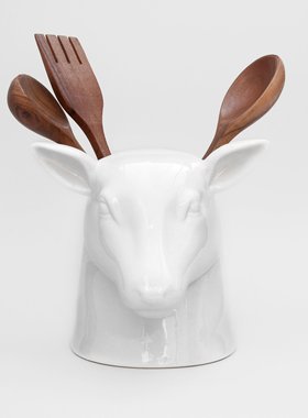 英国SUCK UK鹿头整理收纳架Stag Tidy创意陶瓷餐厅厨房整理置物架