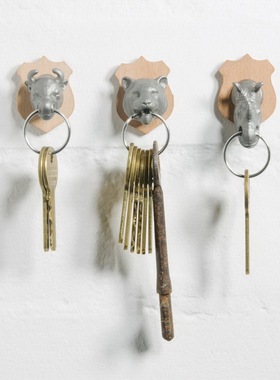 英国SUCK UK 创意动物头钥匙架与钥匙扣Animal Head Key Holder