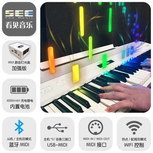 电钢琴跟弹灯带键盘智能特效发光