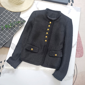 欧美小香风圆领单排扣粗纺羊毛短款 霓裳羽衣 优雅气质通勤 女外套
