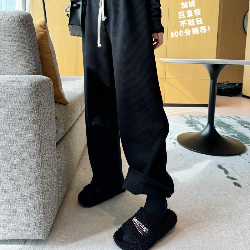 通勤松紧腰长裤休闲裤