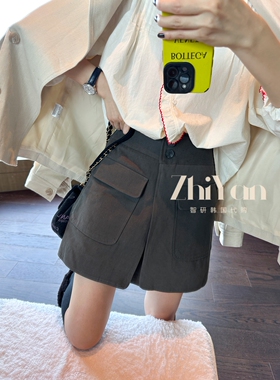 智研 必入深灰色半身裙自留韩国进口高端厚实超好版型气质高档