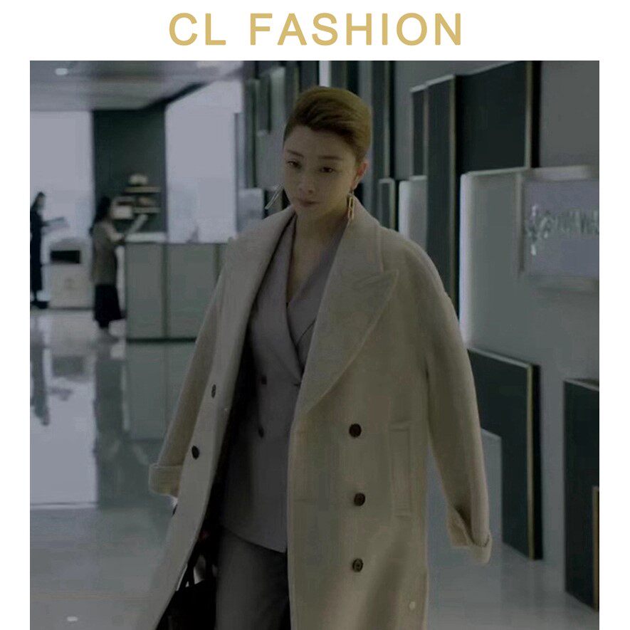 cl2021 正青春林睿同款大衣气质通勤风双面手缝羊毛大衣