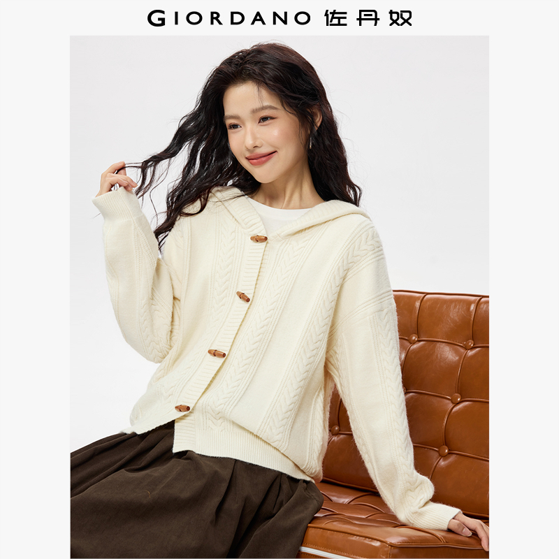 Giordano/佐丹奴连帽开衫针织衫