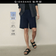 韩国同款 佐丹奴休闲短裤 男夏新款 松紧腰梭织麻棉裤 子01105533