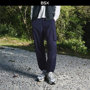 束脚裤 子男刺绣口袋半松紧腰伞兵工装 04115684 裤 BSX2026年春新款