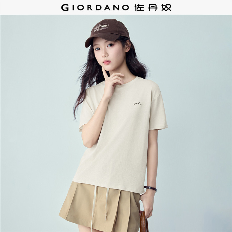Giordano短袖圆领刺绣T恤图片