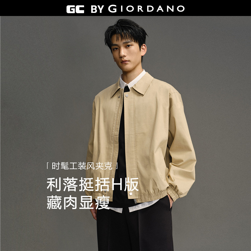 GC翻领印花工装夹克外套