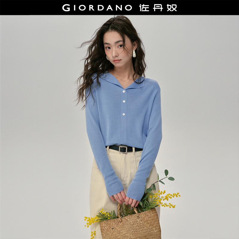 Giordano套头V字翻领针织衫