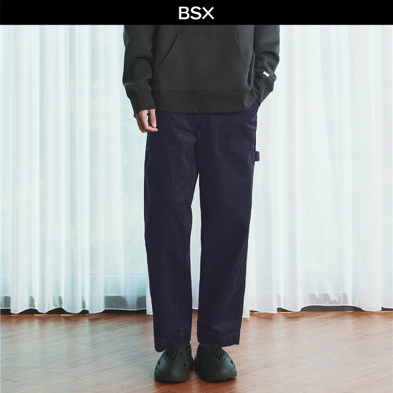 BSX长裤刺绣休闲裤灯芯绒