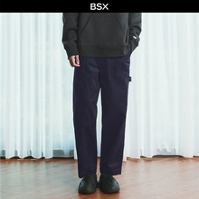 BSX秋冬新款裤子男纯棉灯芯绒刺绣半松紧腰宽松休闲长裤04115661