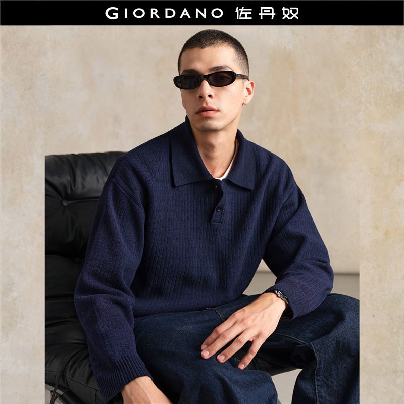 Giordano套头POLO领针织衫