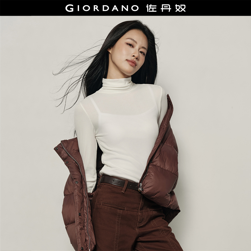 Giordano修身高领长袖T恤