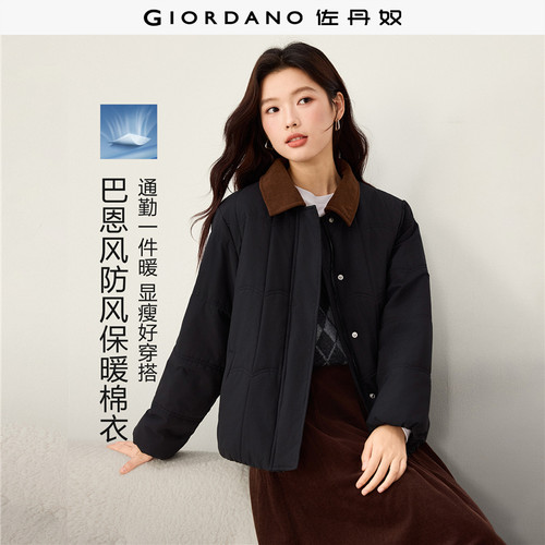 佐丹奴灯芯绒翻领棉衣外套三防