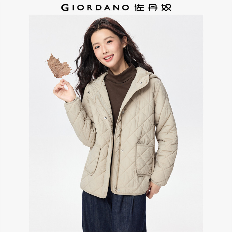 佐丹奴棉衣外套女秋冬新款夹棉菱形格绗缝连帽棉服夹克女13375646,女装/女士精品,棉衣/棉服,淘宝优惠券,粉丝福利购,淘宝优惠卷