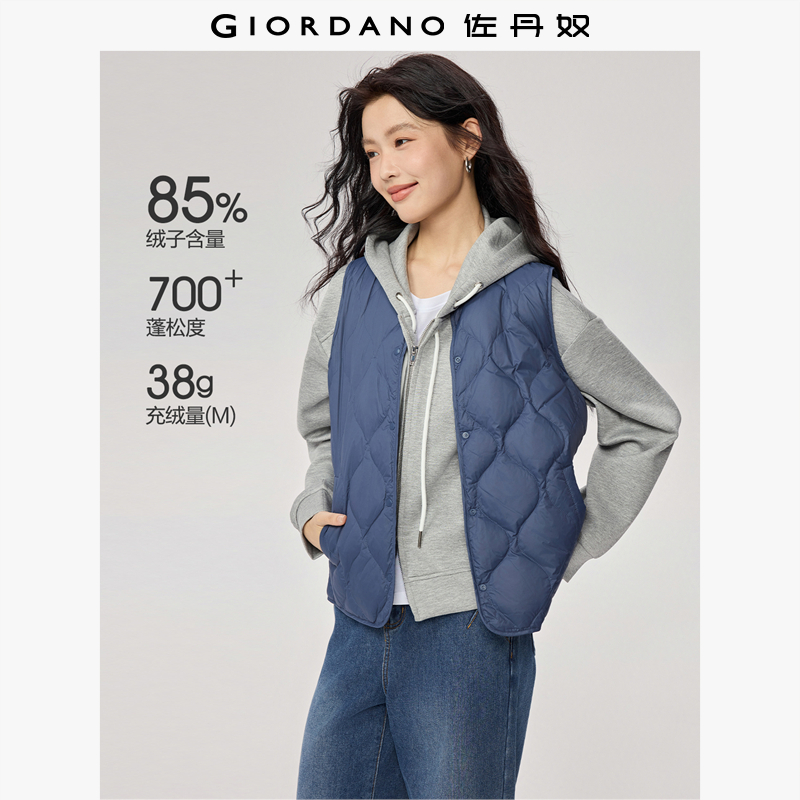 背心羽绒马甲佐丹奴时尚圆领