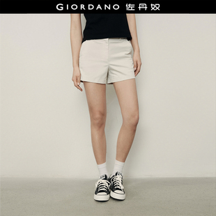 【韩国明星同款】佐丹奴夏季弹力棉暗门筒中腰休闲短裤女05405513