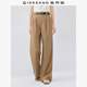 压褶通勤中腰休闲阔腿裤 女2026年春季 05415064 裤 佐丹奴垂感西装