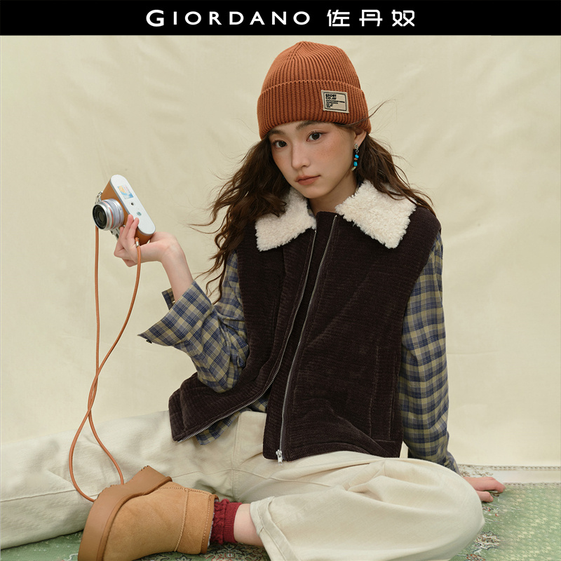 Giordano/佐丹奴棉衣背心翻领