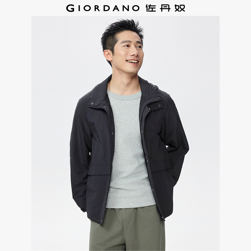 Giordano户外常规风衣插肩