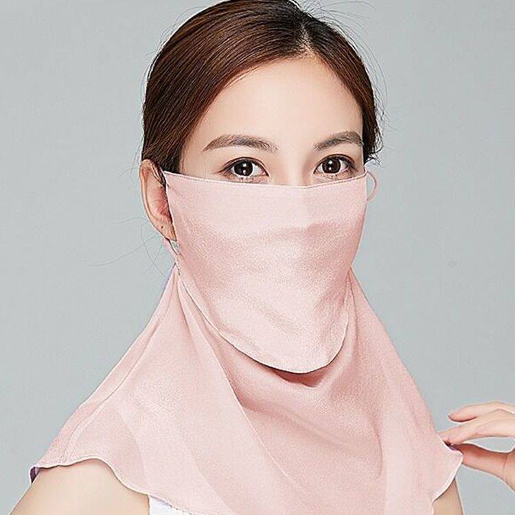 夏季脸基尼女防晒面罩全脸骑车骑行头套真丝桑蚕丝护脸罩遮脸