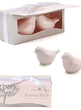 RedBox婚礼用品结婚回礼小礼品个性创意 粉红色爱情鸟胡椒罐