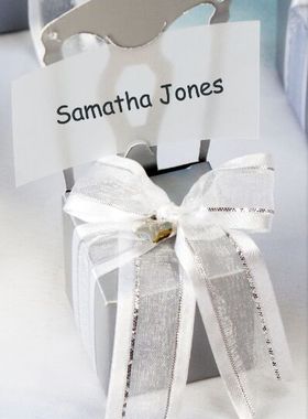 RedBox婚庆结婚用品 银色心坠椅子喜糖盒 创意 欧式 婚礼 12个