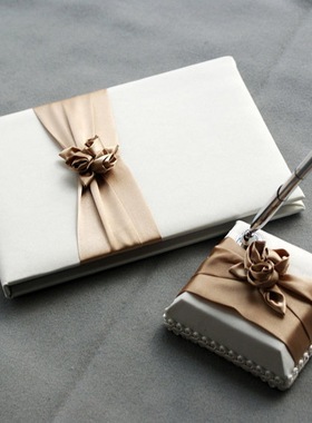 12款RedBox婚庆用品 香槟金婚礼签名本 签到册 签到笔 结婚用品