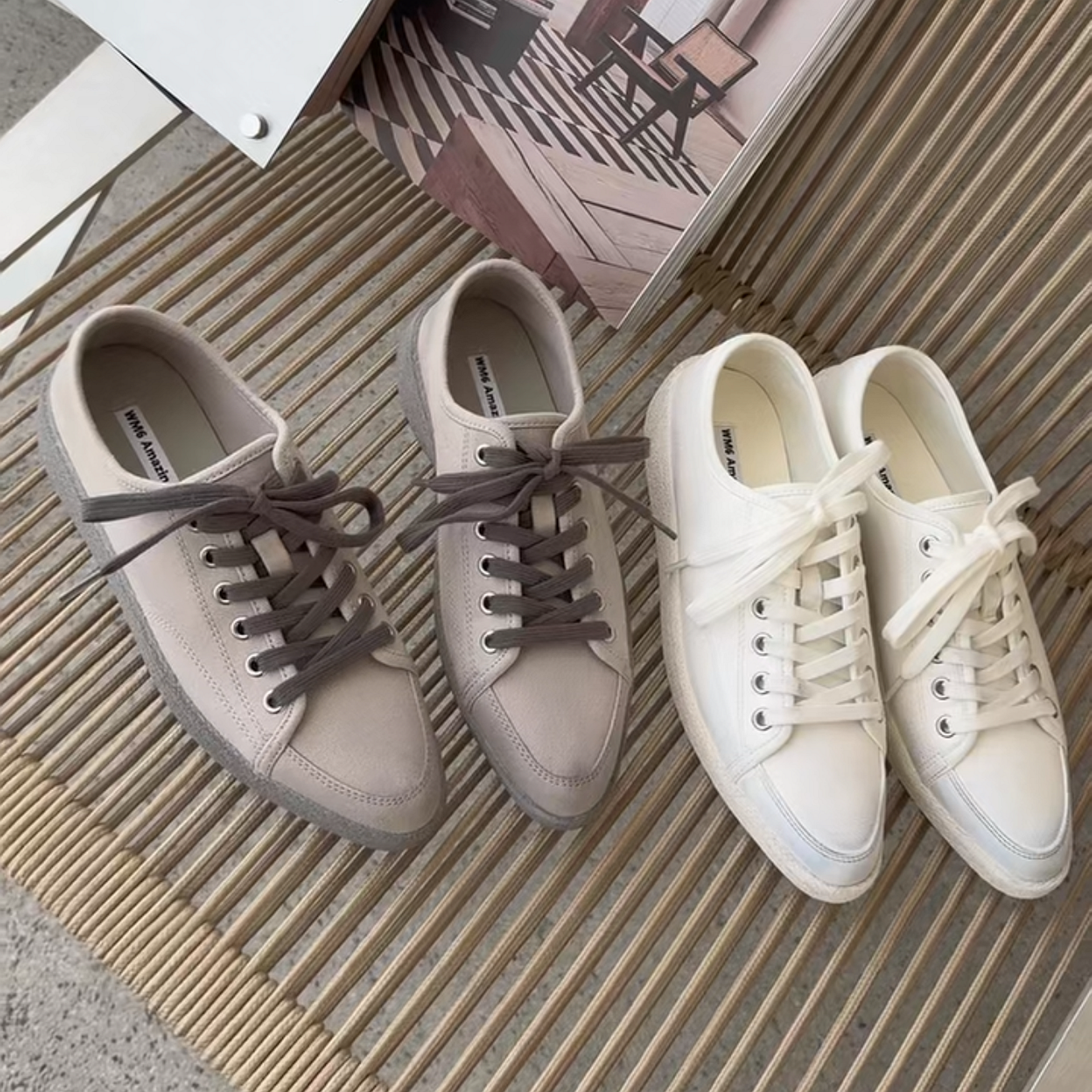 WM6欧货女鞋2026早春新款擦旧牛皮尖头系带平底韩版时尚休闲板鞋,女鞋,休闲板鞋,淘宝优惠券,粉丝福利购,淘宝优惠卷