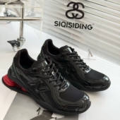 漆皮拼色透气网圆头系带厚底休闲鞋 斯淇斯丁欧货女鞋 2026早春新款