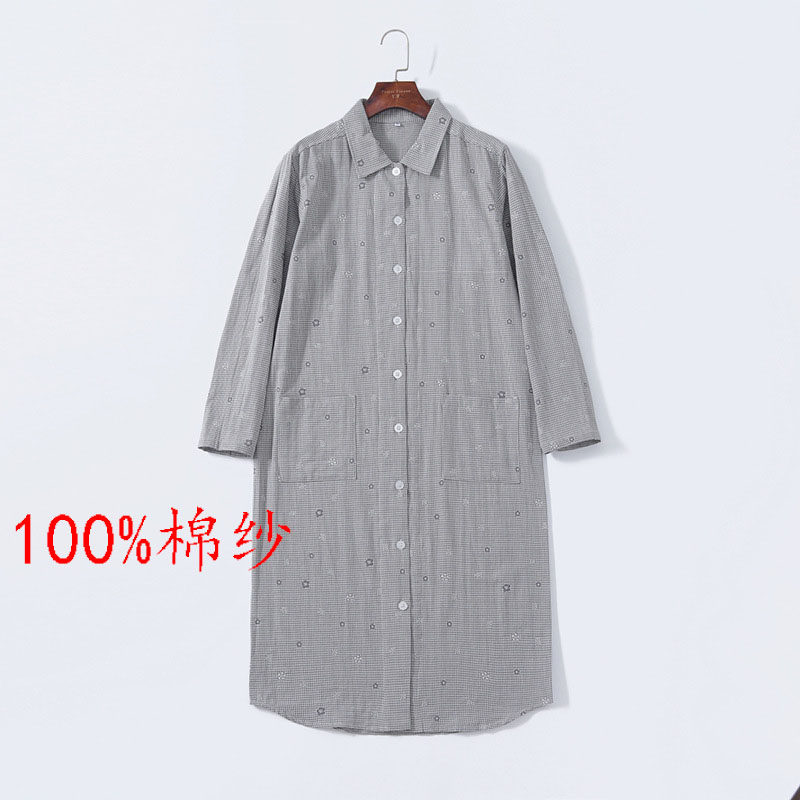 夏天纯棉男女士睡衣长袖家居服