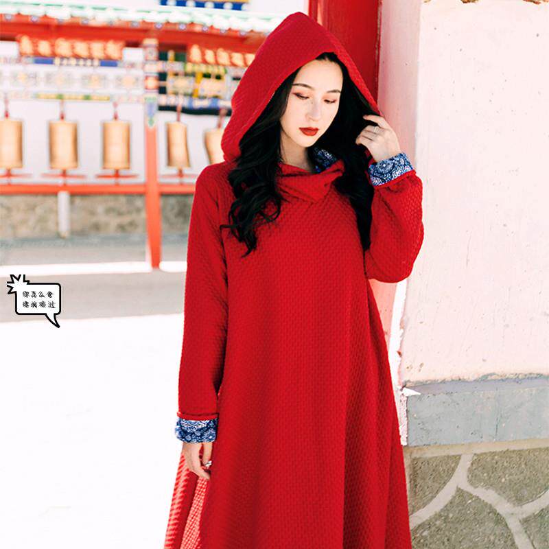 色达稻城亚丁旅游穿搭女装连衣裙子进藏服装川西北川藏衣服秋冬季