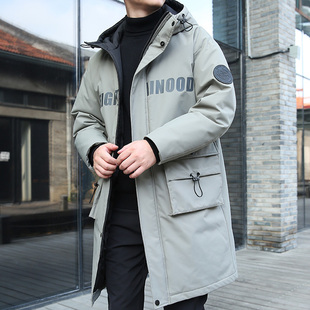 胖子加肥加大码羽绒服男中长款特大号300斤冬季潮流加厚外套抗寒