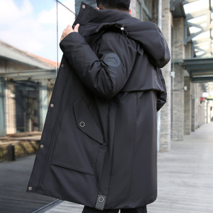 羽绒服男冬季加厚中长款2024年新款帅气潮牌胖子加大码外套正品