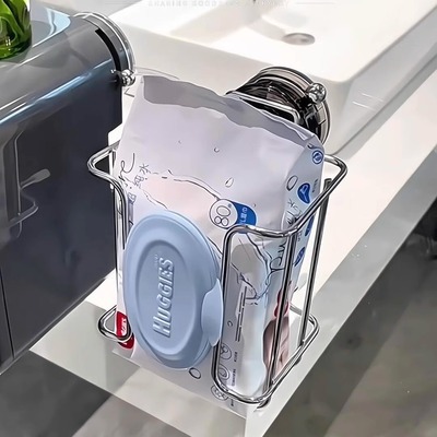 吸盘湿纸巾收纳架厕所免打孔湿巾架卫生间壁挂式厕纸卫生纸置物架