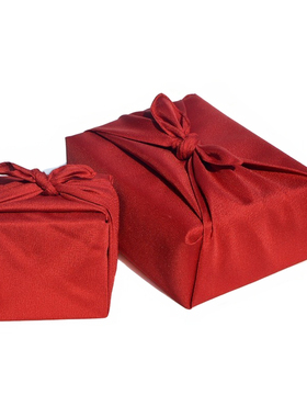 中式纯红色桌布包裹便当布风吕敷新年圣诞婚礼伴手礼礼物盒包装布