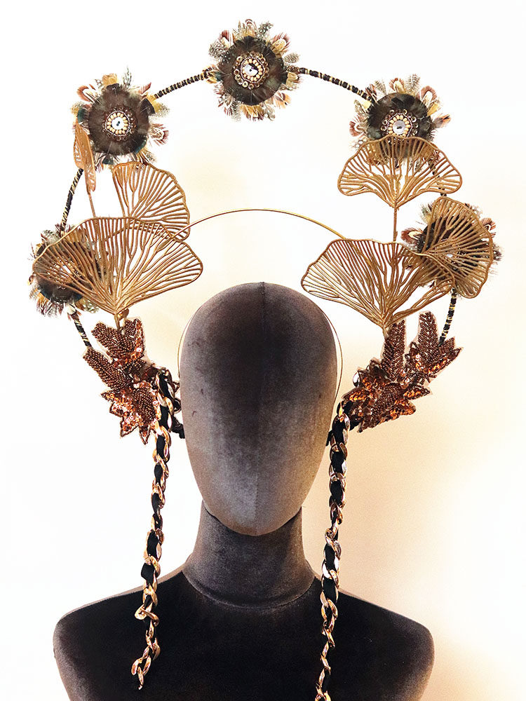 暗黑恶魔圣母圣女金色光环圈头饰天使走秀彩妆造型t台演出酒吧影