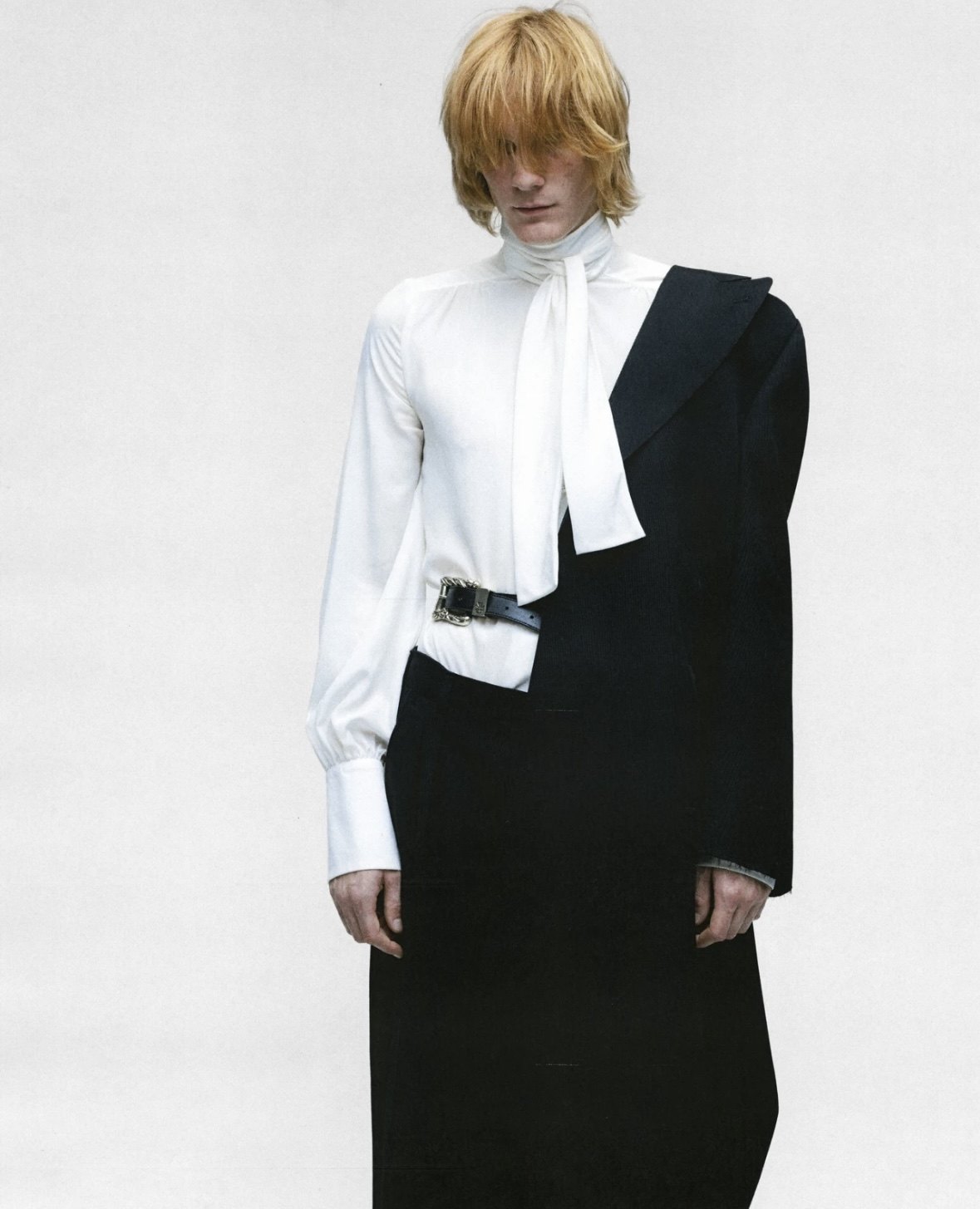 thumbnail for {Non-refundable} autonomous EntsRichesDeprimes 24FW butterfly collar white silk shirt
